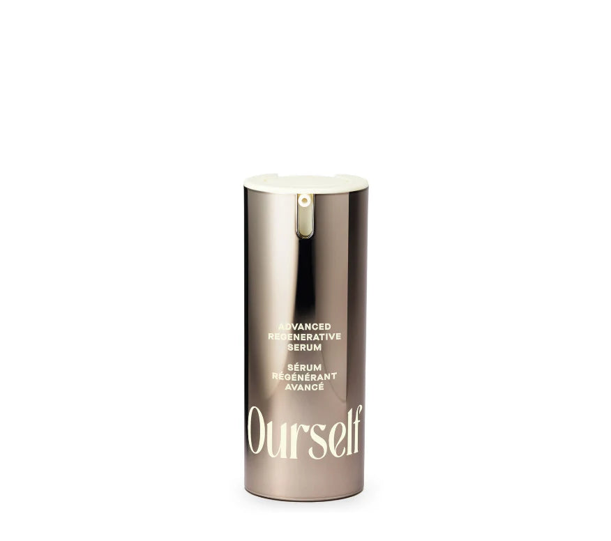 Skincare serum bottle labeled 'Ourself' on a white background